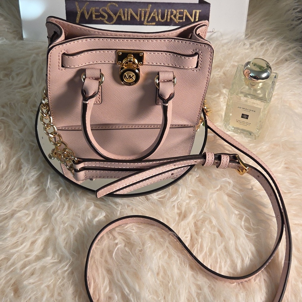 Michael Michael Kors Pink Saffiano Leather Mini Hamilton - Picture 9 of 10